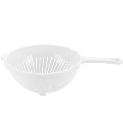 Plastové cedidlo s rukoväťou 21 cm, biela