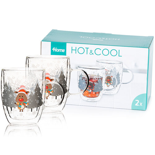 4Home termo skodelica Mug Reindeer Hot&amp;Cool270 ml, 2 kos