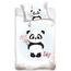 Aranyos Panda Gyerek pamut ágyneműhuzat kiságyba, 100 x 135 cm, 40 x 60 cm