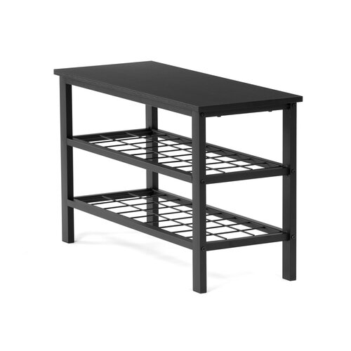 Raft pentru pantofi cu 2 rafturi, negru