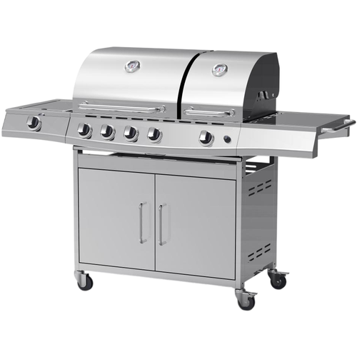 Lincoln Gázgrill rozsdamentes acélból és oldalsó + INFRA égővel