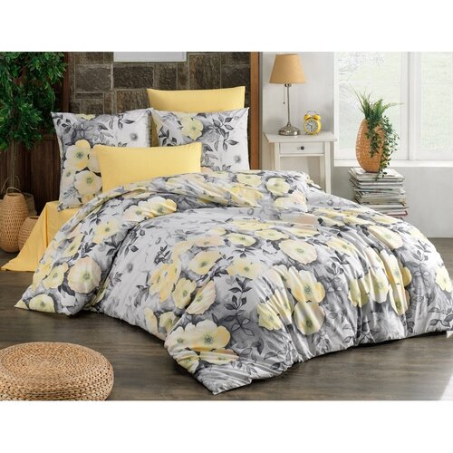 BedTex Baumwollbettwäsche Alisa gelb, 140 x 220 cm, 70 x 90 cm