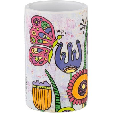 Pahar de baie ceramic pentru periuță de dinți Wenko Flori