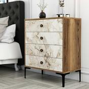 Comodă Lizbon White and Walnut