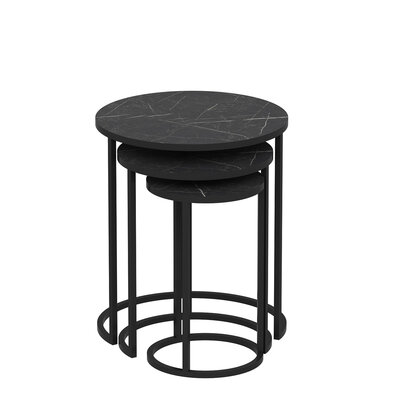 Skladací stôl Gloria Black, 3 ks
