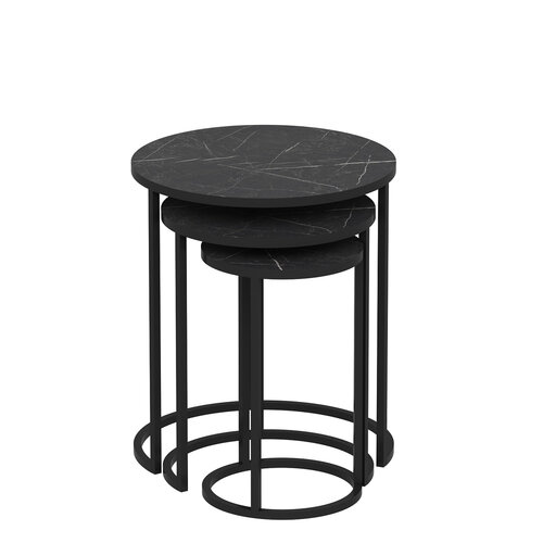 Odkládací stolek Gloria Black, 3 ks