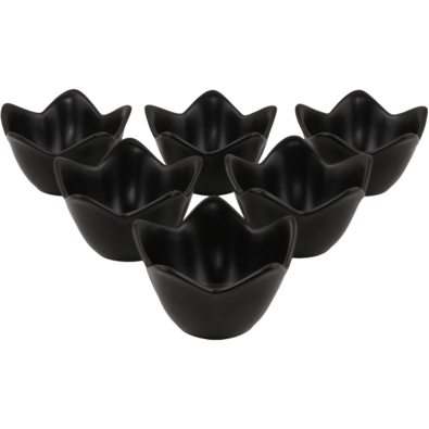Sada 6 keramických misek Lotus 11,8 cm, černá