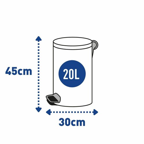 Alda Pedálový odpadkový kôš Freedom Fresh 20 l, nehrdz. oceľ mat