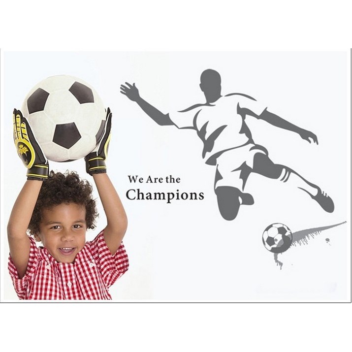 Samolepiaca dekorácia Futbalista sivý