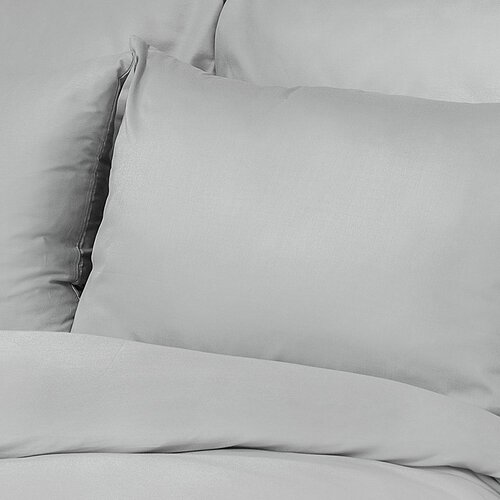 Satin-Bettwäsche Luxury Collection Hellgrau, 140 x 200 cm, 70 x 90 cm