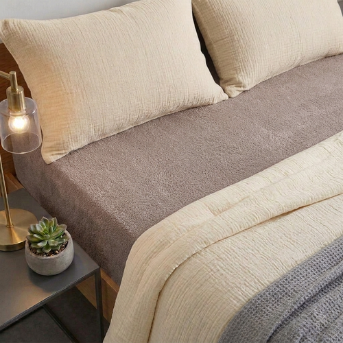4Home Frottee-Bettlaken Ideal Walnuss, 70 x 140 cm