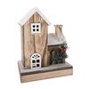Різдвяна світлодіодна прикраса Дерев'яний сніговий будиночок, 17 x 25 x 20 см