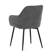 Satz Esszimmer-Polsterstühle 2 Stück, Grau, 55 x 84 x 57 cm