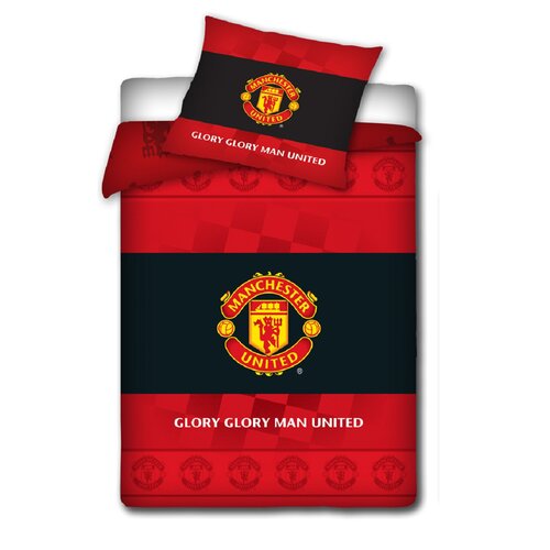 Bavlnené obliečky Manchester United s erbom, 140 x 200 cm, 70 x 80 cm