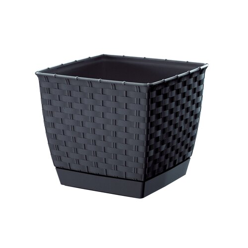 Plastični cvetlični lonček Ratolla Squareantracit, 19 x 15,9 cm