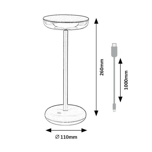 Rabalux 77089 Lampa stołowa LED z ładowaniem USB Konin