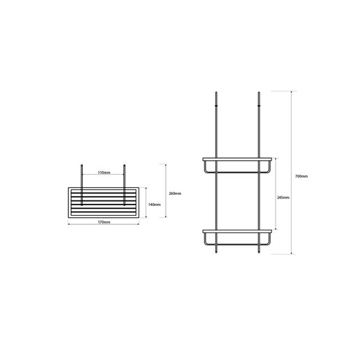 SAPHO XJ602 Smart Duschablage, silber