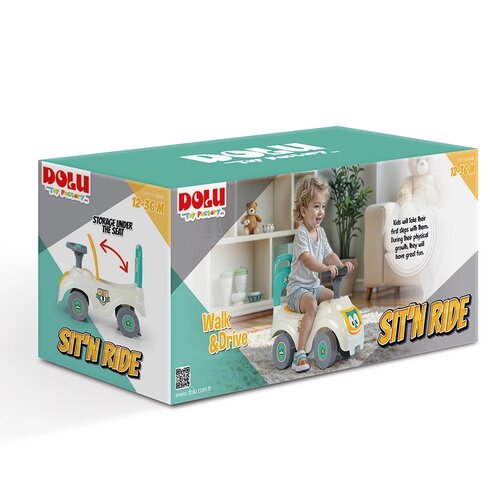 Dolu Odrážedlo auto s opěradlem, bílá