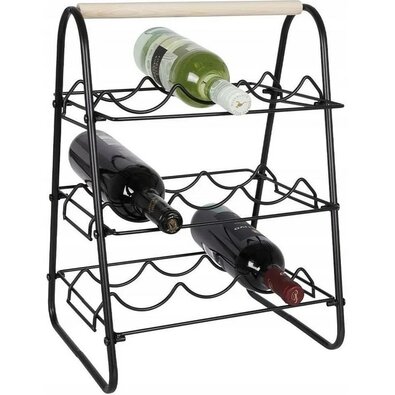 Suport de vin din metal, pentru 9 sticle