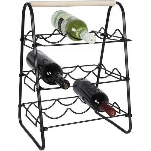 Suport de vin din metal, pentru 9 sticle