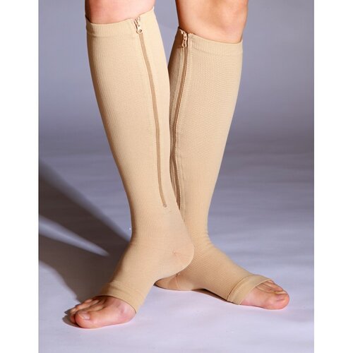 Ciorapi compresie pentru gambe, cu fermoar, L/XL