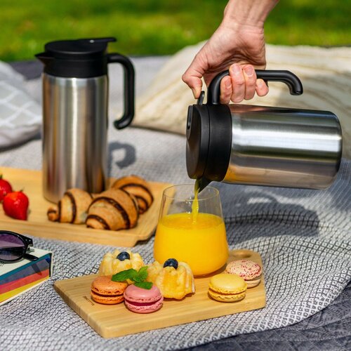 Tescoma Thermoskanne mit Dosierdeckel CONSTANT 1,2 l, Edelstahl