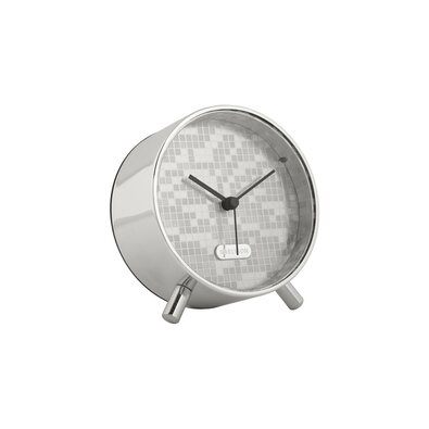 Karlsson 6004SI dizajnový budík strieborná, pr. 11 cm