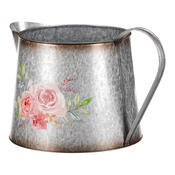 Osłonka na kwiaty Rose, kształt konewki, 28 x 16 x 17 cm, metal