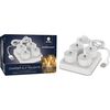 Zestaw 4 migoczących świeczek podgrzewaczy LED, ładowanie przez USB, 10,4 x 7,4 x 10,2 cm