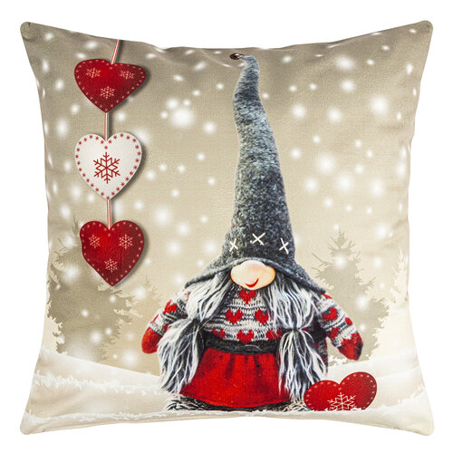 Szív karácsonyi párnahuzat, 40 x 40 cm