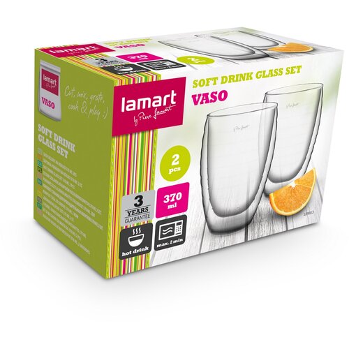 Lamart LT9013 komplet kozarcev Juice Vaso, 370 ml, 2 kosa