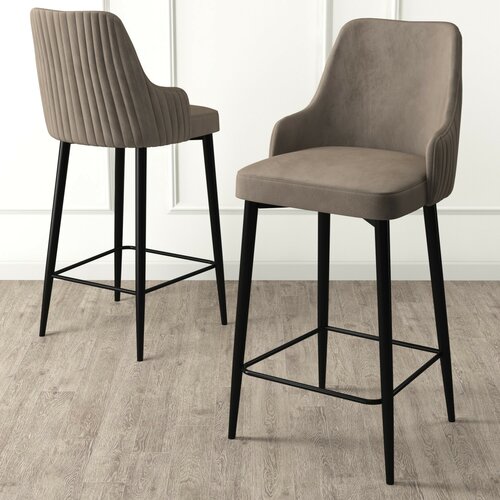 Barstuhl-Set Enox Cappuccino and Black, 2 Stück