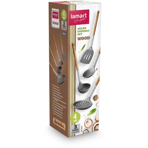 Lamart LT3900 4-delni set kuhinjskih pripomočkovWood