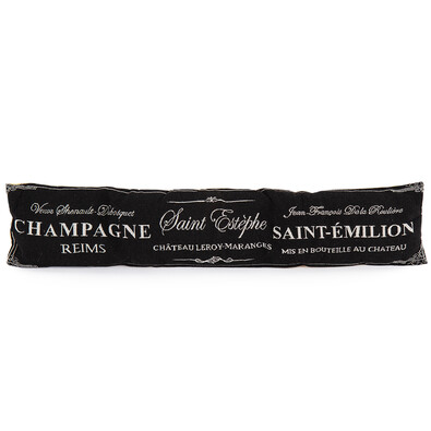 Ozdobný těsnicí polštář do oken Champagne černá, 90 x 20 cm
