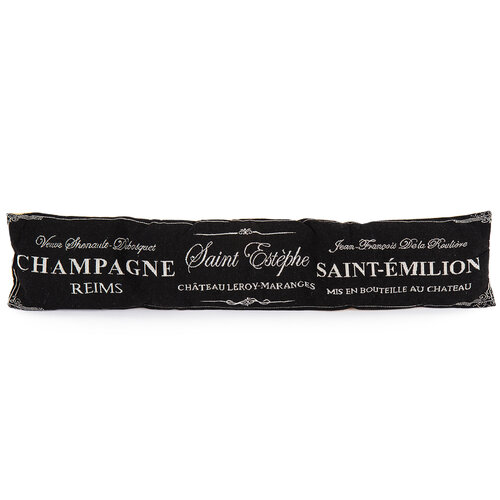 Poduszka uszczelniająca ozdobna do okien Champagne czarny, 90 x 20 cm