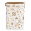 Altom Weihnachtliche Blechdose Golden Snowflakes, 12 x 8 x 19 cm