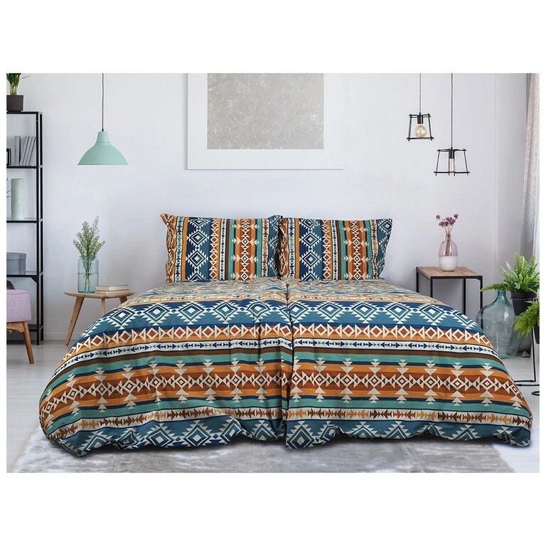 B.E.S. Petrovice Pościel flanelowa Aztec Spirit, 140 x 200 cm, 70 x 90 cm