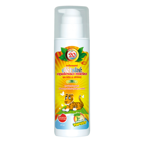 Topvet Detské opaľovacie mlieko SPF 20, 200 ml