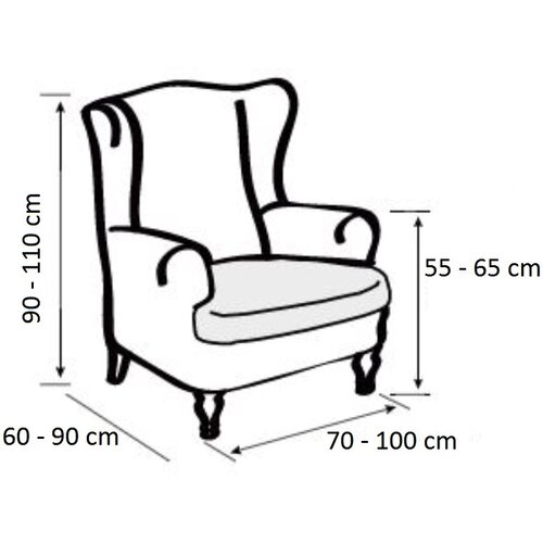 Multielastický potah na křeslo "ušák" Cagliari šedá, 70 - 100 cm