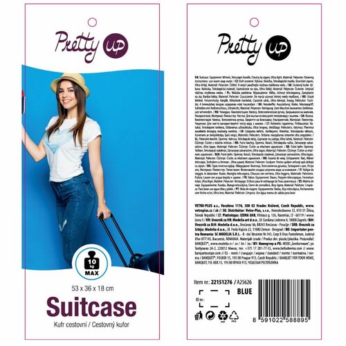 Pretty UP Travel Textilkoffer TEX20 S, Blaublau  ,
