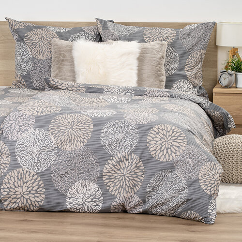 Lenjerie de pat din bumbac 4Home Grey Petals, 140x 200 cm, 70 x 90 cm