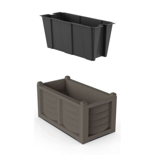 Bama Veliko prostorninski korit z posodo zasejanje Arredo cappuccino, 79 x 35 x 37 cm