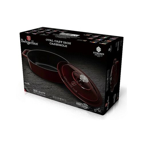 Berlinger Haus Lonec iz litega železa s pokrovomBurgundy Line, 30 cm