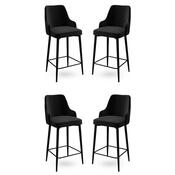 Sada barových židlí Enox Black and Black, 4 ks