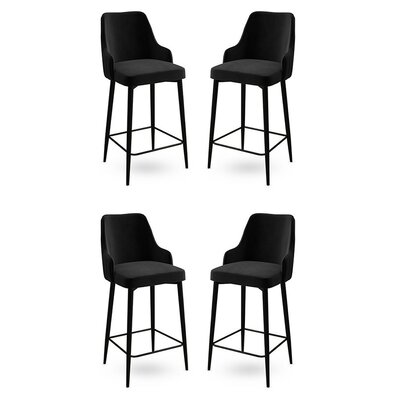 Enox Black bárszék szett, 4 db