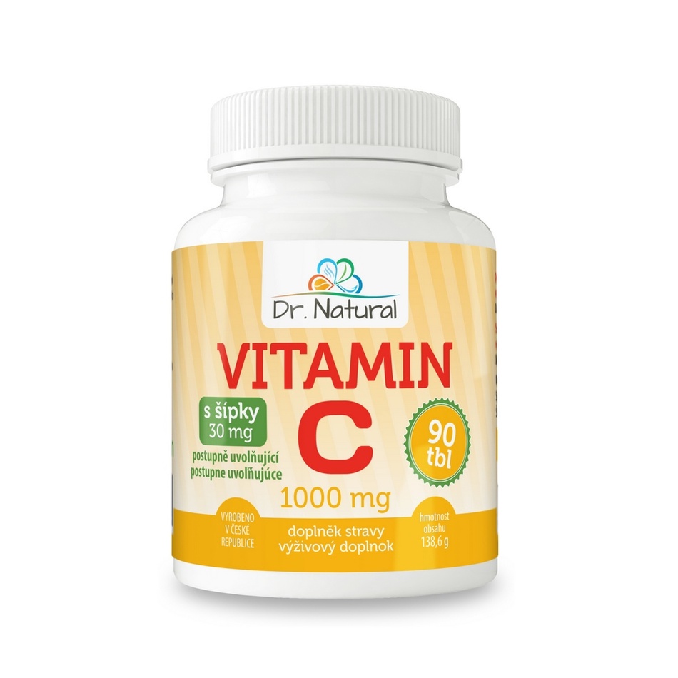 Dr.Natural Vitamín C so šípkami 1000 mg, 90 tbl.