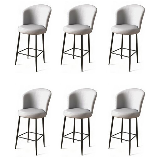 Set de scaune de bar Uras Grey and Black, 6 buc.