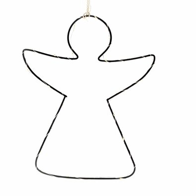 Decorațiune suspendată de Crăciun LED Înger, 23,8 x 30 cm