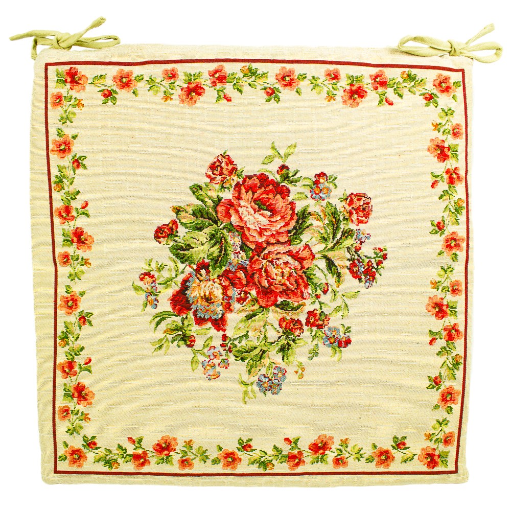 BO-MA Trading Sedák na stoličku Kytica, 45 x 45 cm