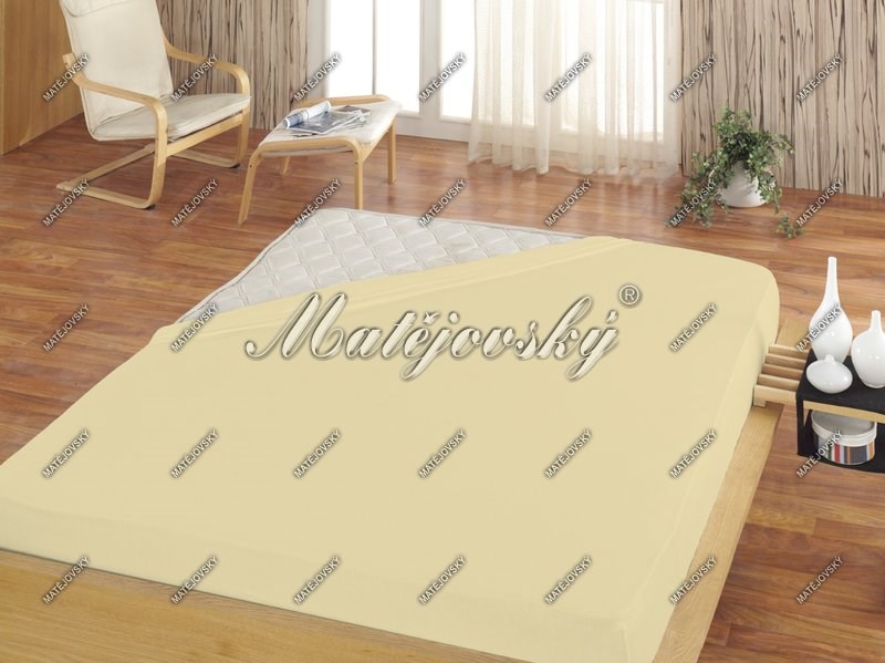 Matějovský dětské prostěradlo Jersey světle béžová, 60 x 120 cm